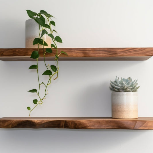 Live Edge Walnut Floating Shelves - Formhaus