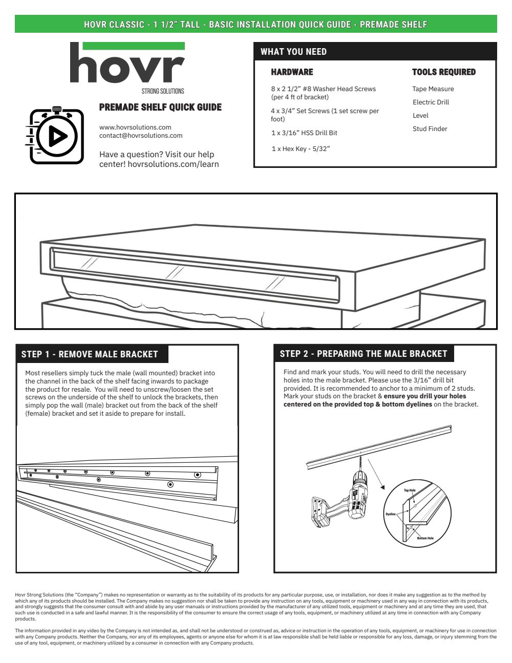 Install quick guide — first page