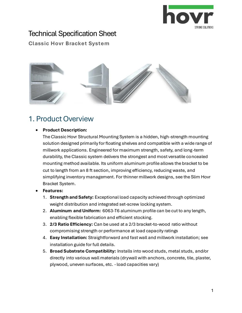 Technical specification — first page
