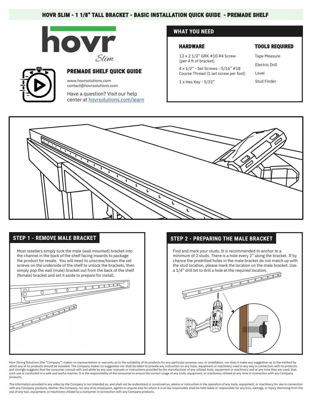 Install quick guide — first page
