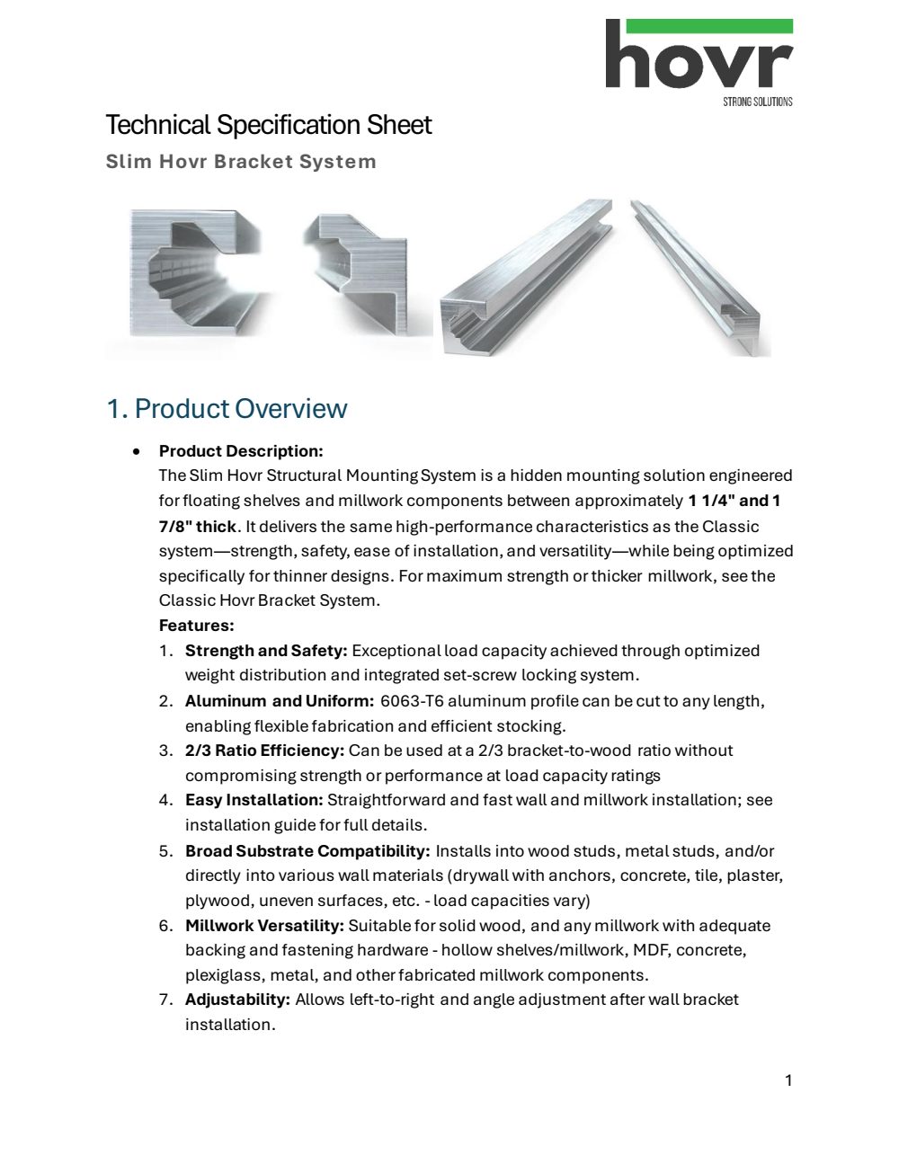 Technical specification — first page